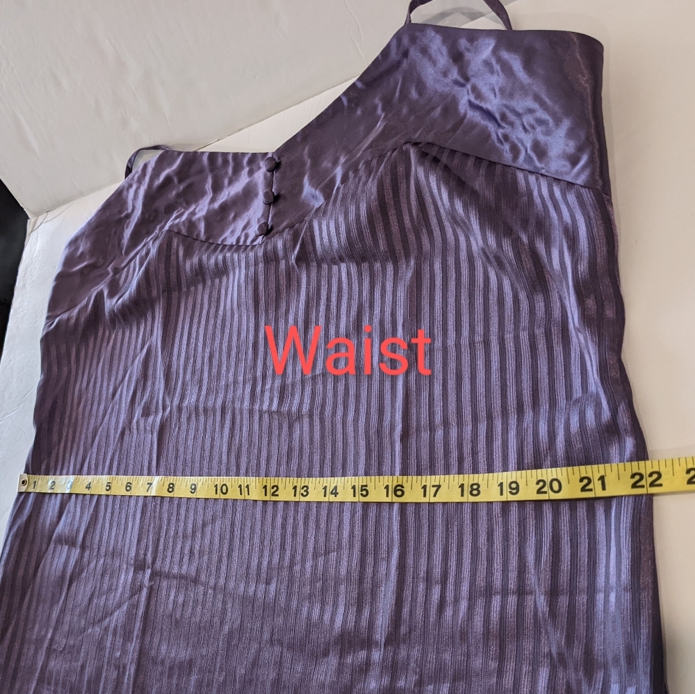 Vintage Amelia's Short Nightgown Slip Purple Satin Thin Straps Size XL - Picture 14 of 16